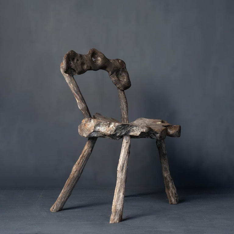 Vintage Primitive Naturalistic Ironwood Tree Trunk Chair For Sale at
