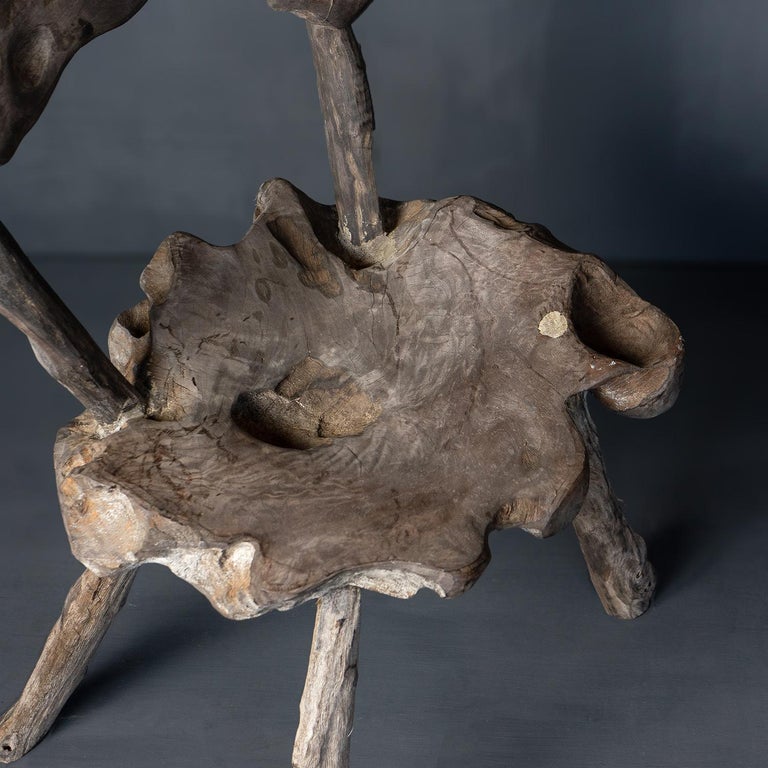 Vintage Primitive Naturalistic Ironwood Tree Trunk Chair For Sale at