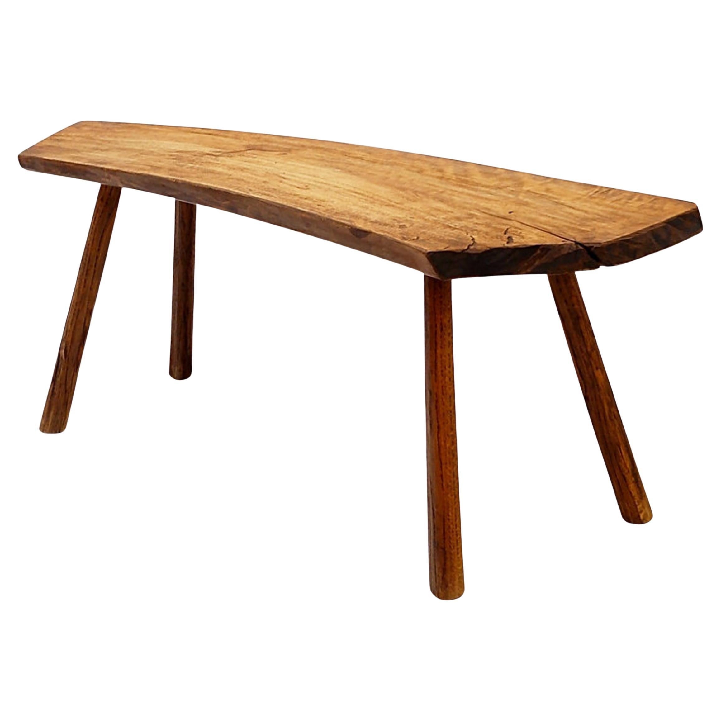 Vintage Primitive Pine Bench, Wabi Sabi Style, 20th Century, 108cm