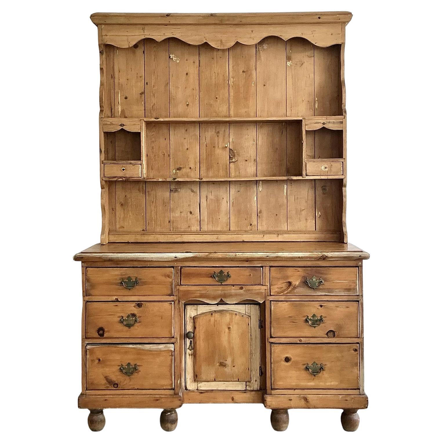 Vintage Primitive Pine Hutch