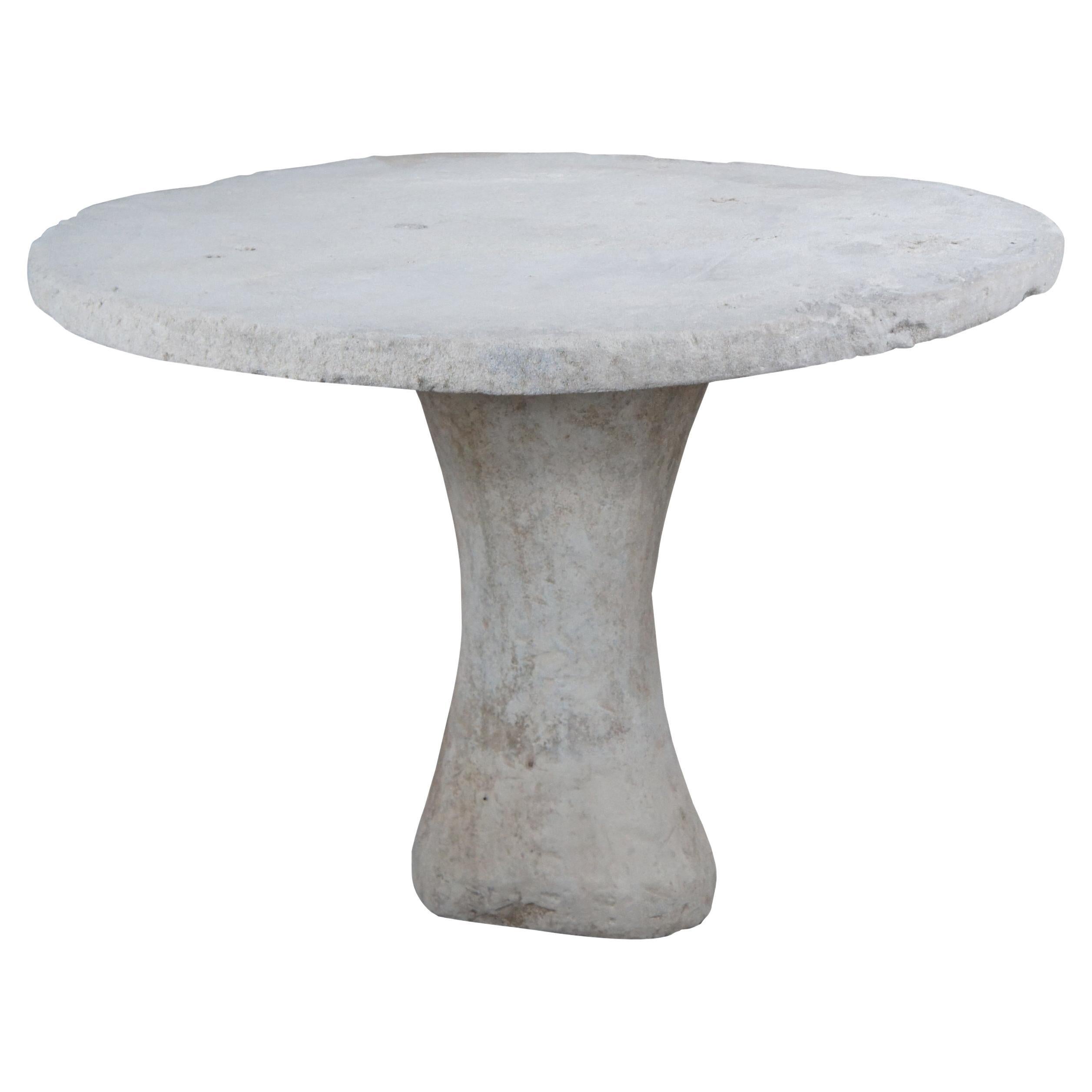 Vintage Primitive Round Porous Stone Breakfast Dining Patio Center Entry Table 4