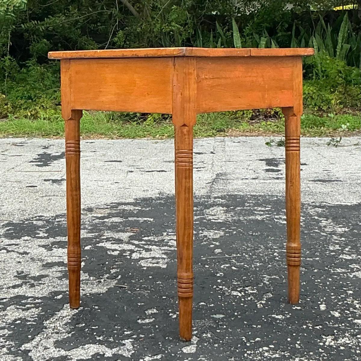 Vintage Primitive Side Table In Good Condition For Sale In west palm beach, FL