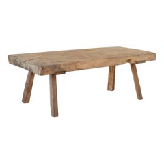Antique Primitive Slab Wood Coffee Table