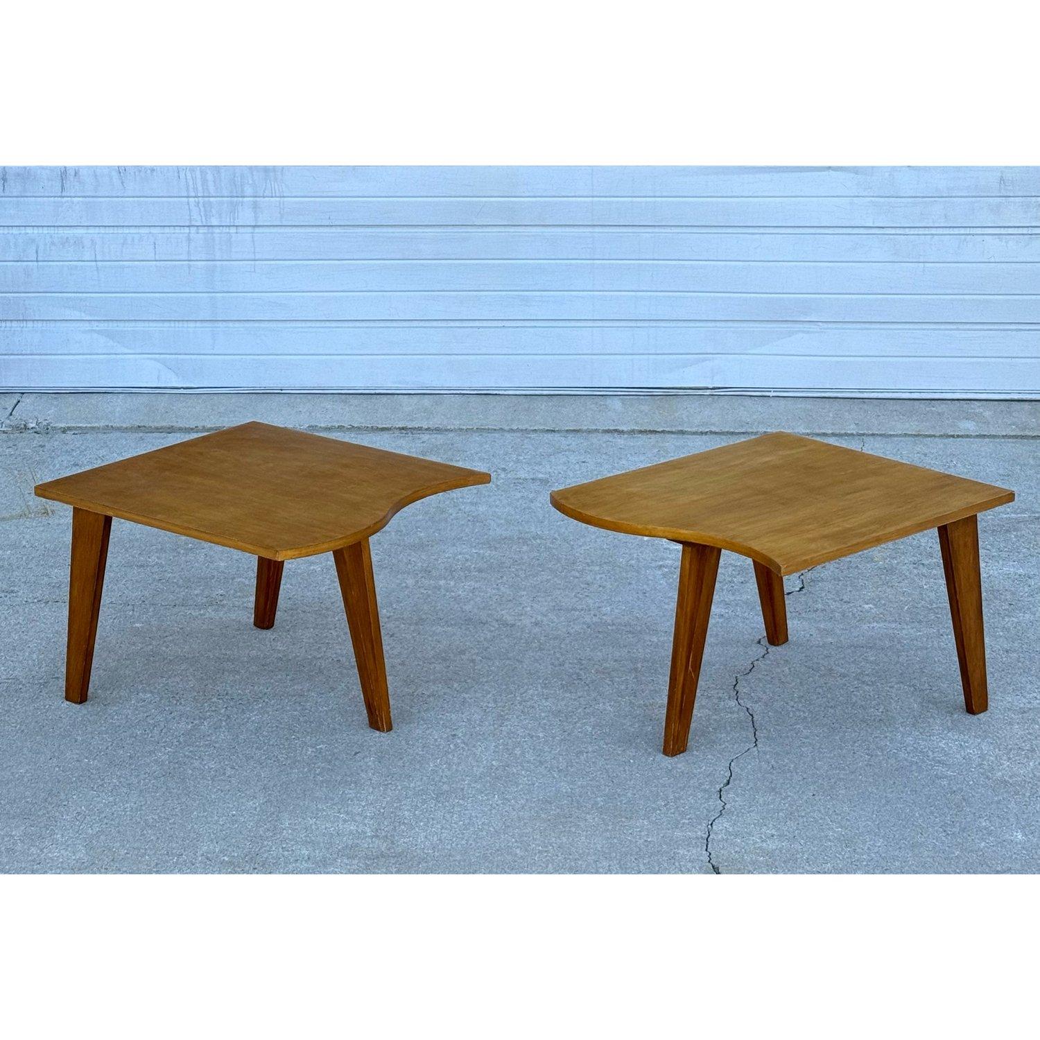 Vintage Primitive Style Maple Coffee Table or End Table - a Pair For Sale 1