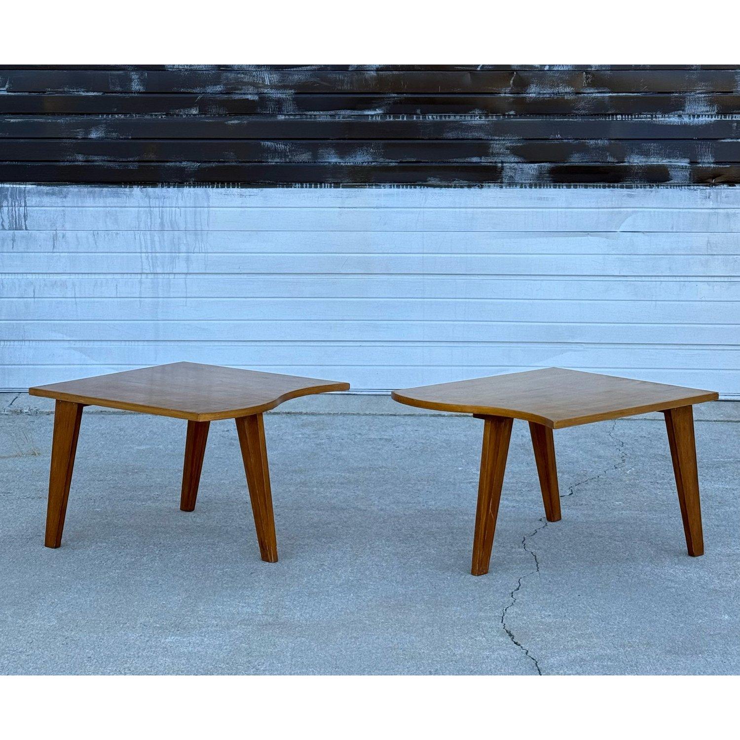 Vintage Primitive Style Maple Coffee Table or End Table - a Pair For Sale 2