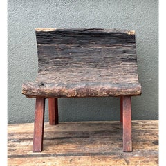 Vintage Primitive Wood Slab Chair
