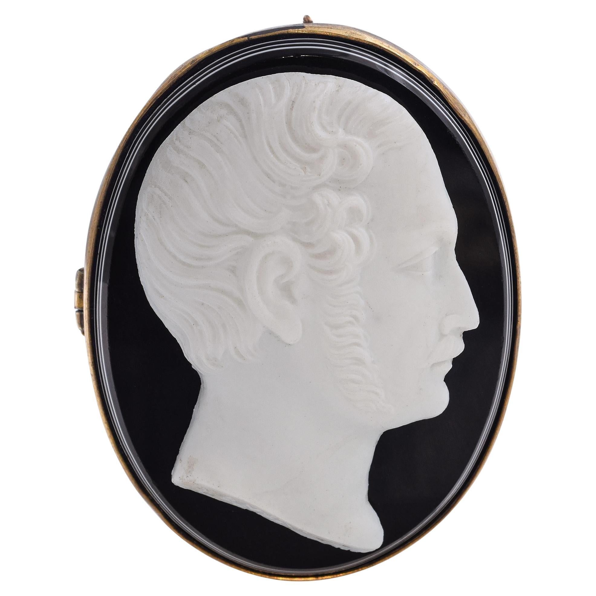 Vintage "Prince Albert" Hardstone Cameo Brooch