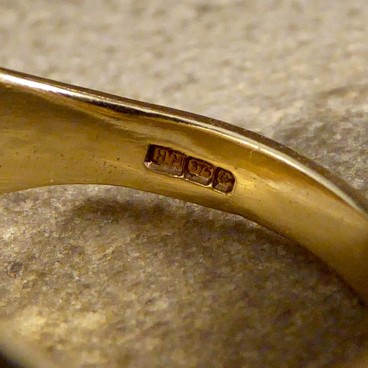 Vintage Prince of Wales Federn graviert Siegelring in Gelbgold 1