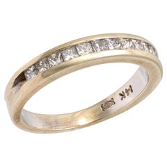 Vintage princess cut diamond 14k white gold band