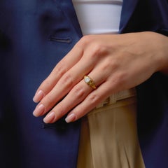 Vintage princess cut diamond 18k gold platinum engagement ring