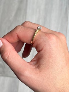 Vintage Princess Cut Diamond and 18 Carat Gold Three-Stone Ring