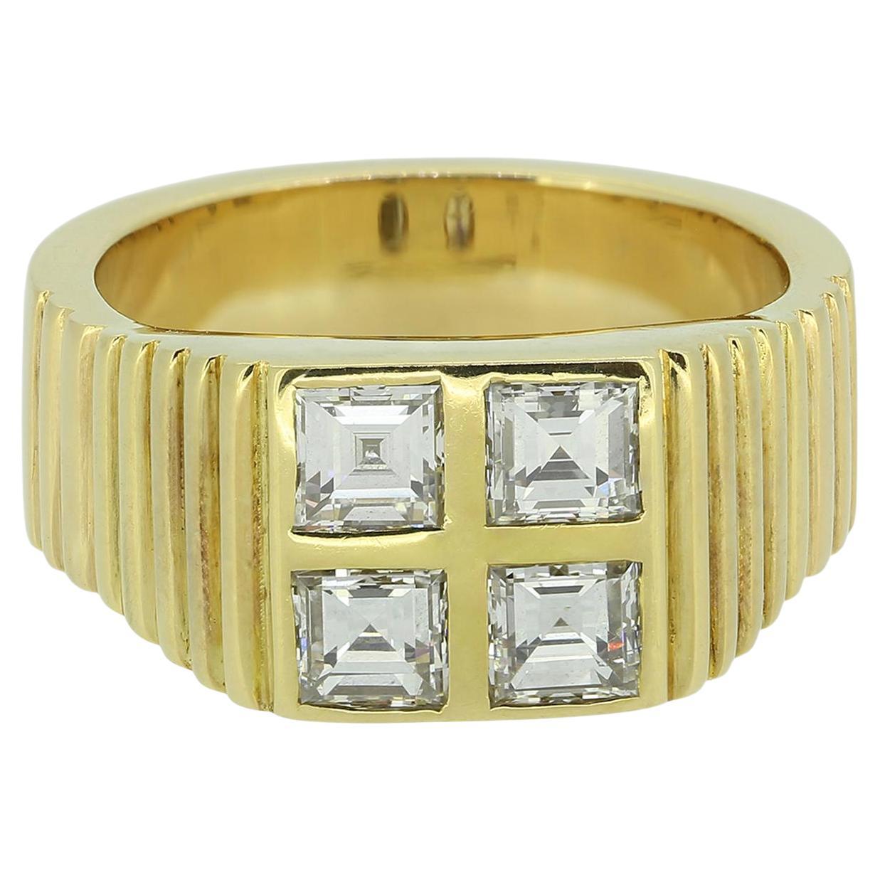 Vintage Princess Cut Diamond Signet Ring