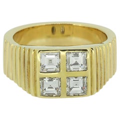 Vintage Princess Cut Diamond Signet Ring