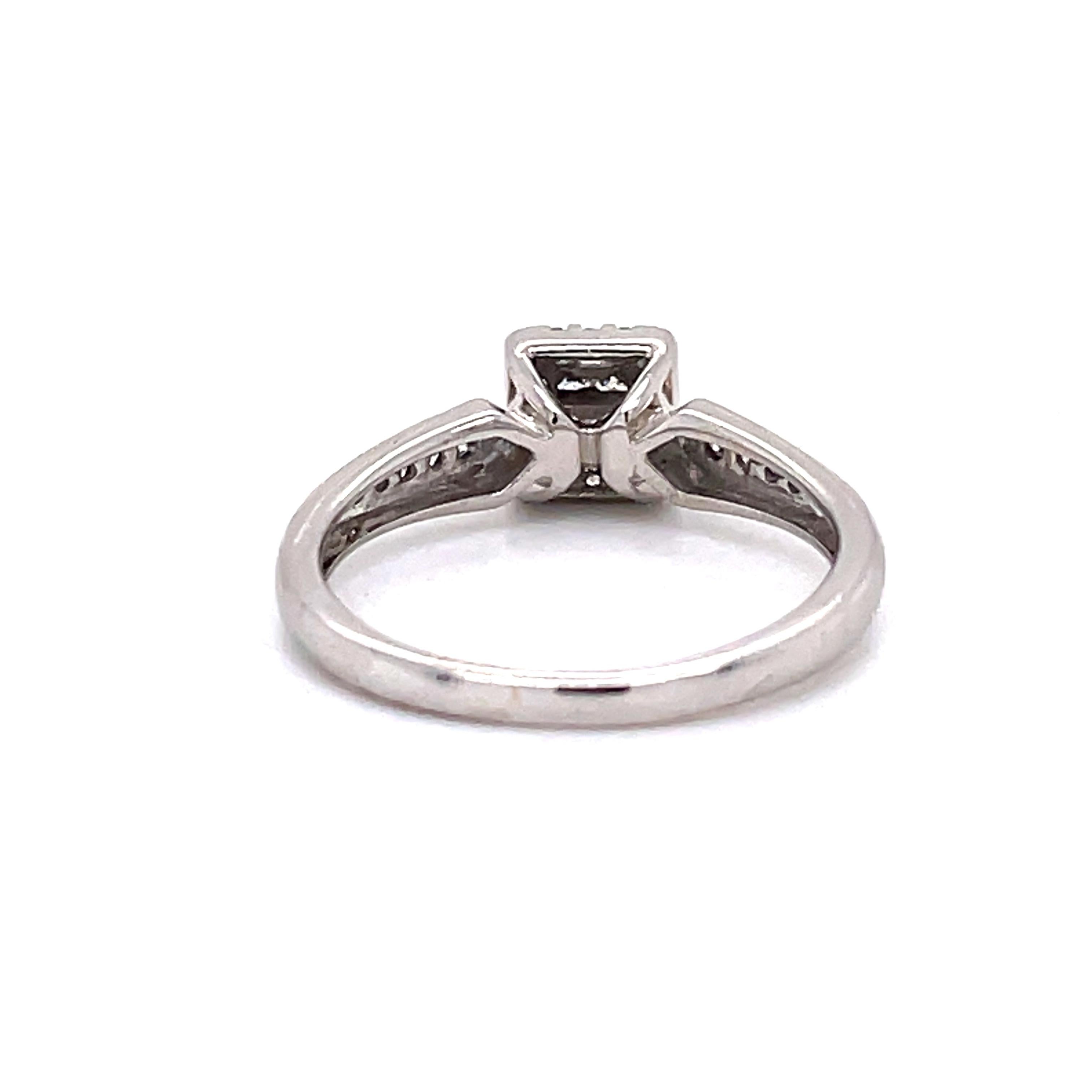 Vintage-Ring im Prinzessinnenschliff, Dainty-Ring, 10K, 0,17 Karat Diamanten, Gold-Verheißungsring für Damen oder Herren im Angebot