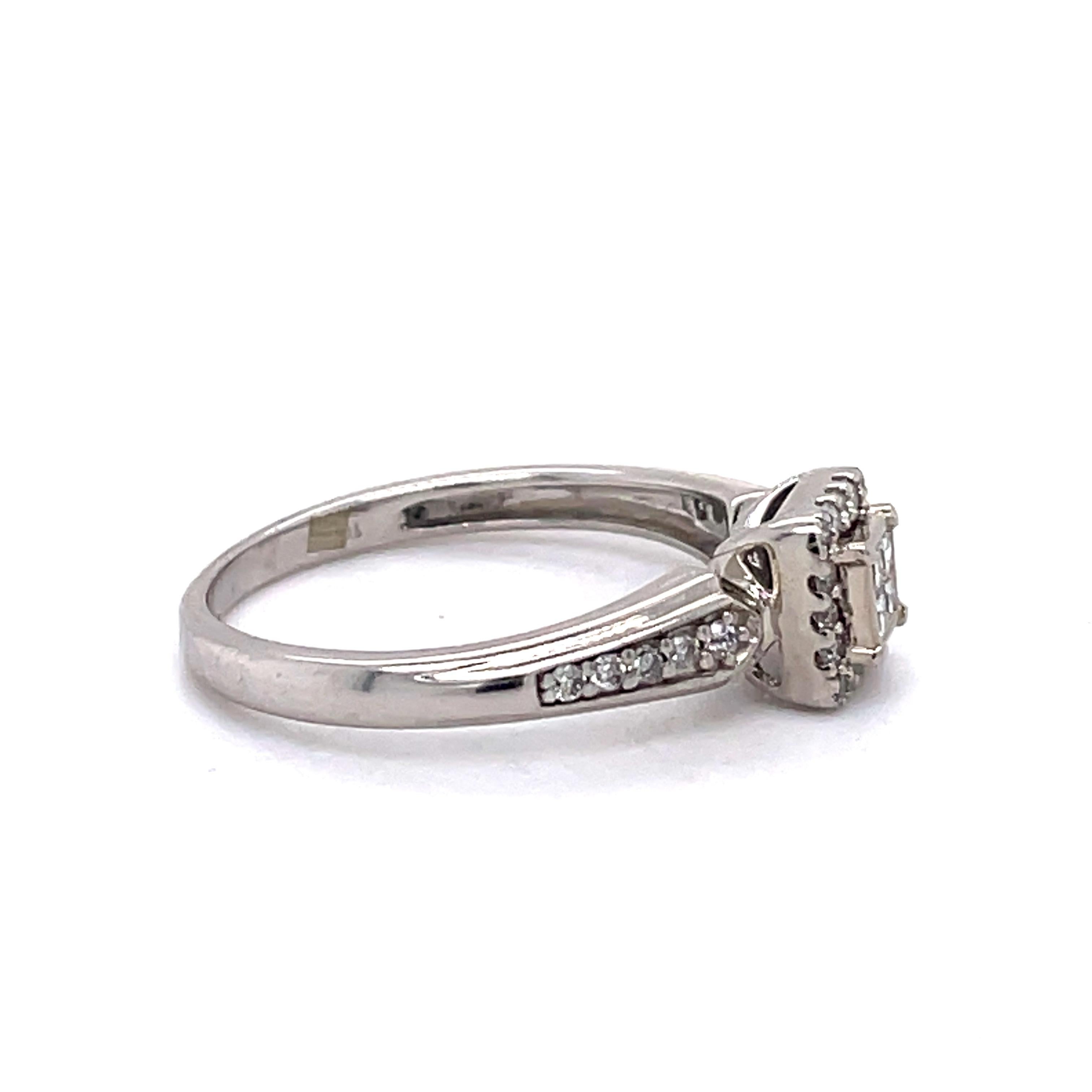 Vintage-Ring im Prinzessinnenschliff, Dainty-Ring, 10K, 0,17 Karat Diamanten, Gold-Verheißungsring im Angebot 1
