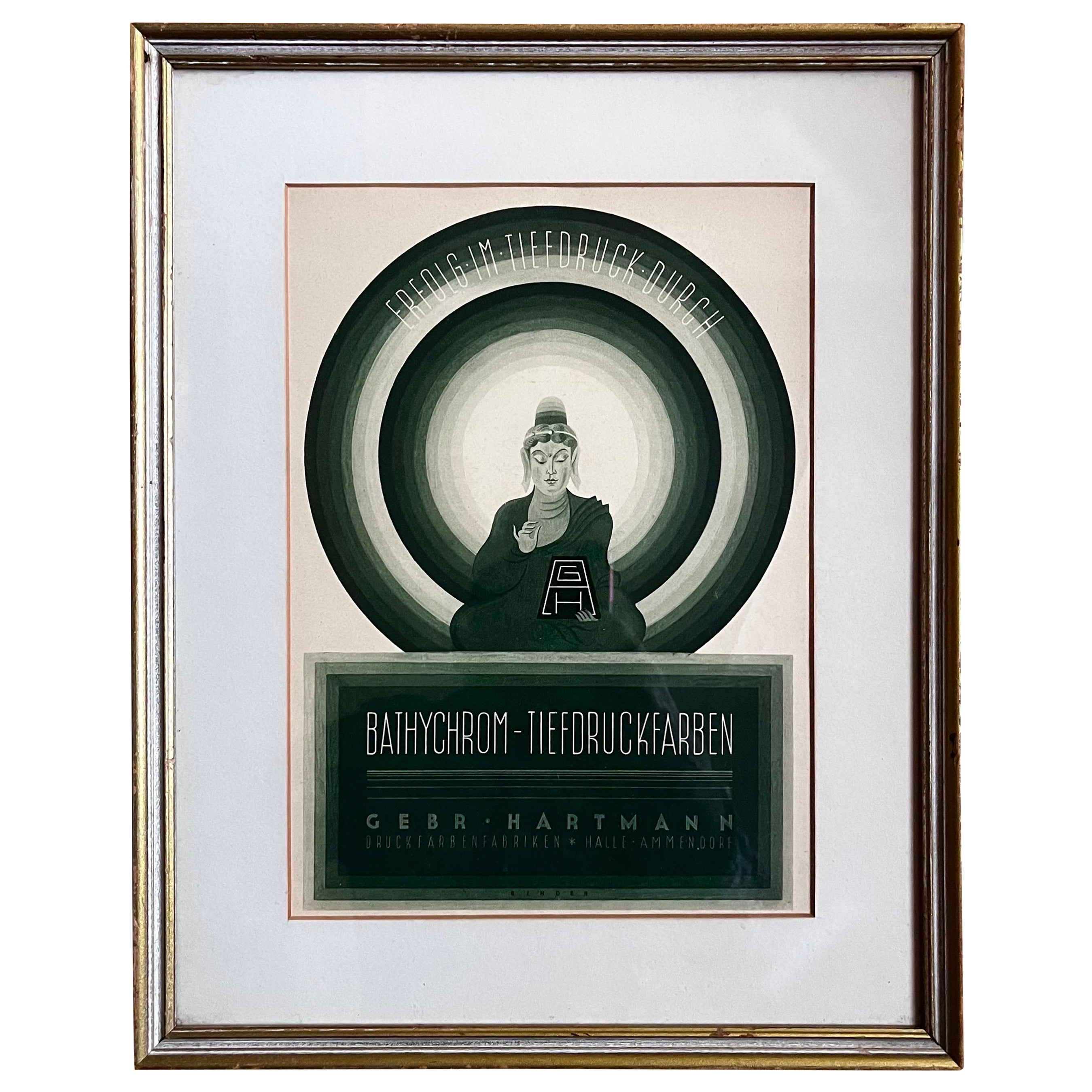 Pubblicità a stampa d
epoca per gli inchiostri da stampa pubblicata su Magyar Grafika, 1929 in vendita