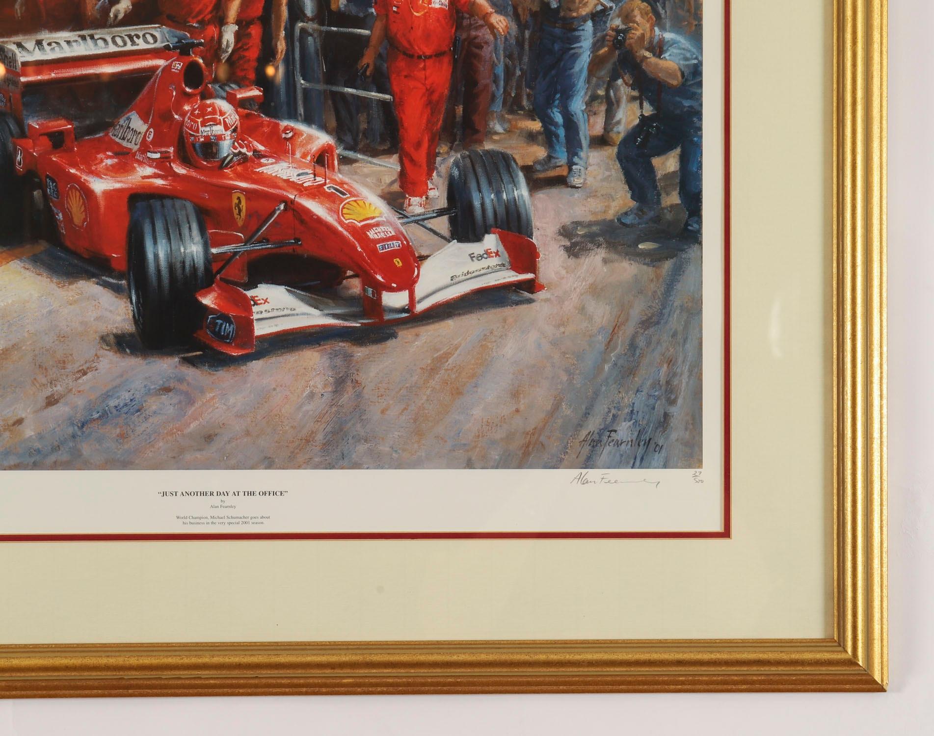 Vintage Print Alan Fearnley 'Just Another Day at The Office' Schumacher 2001 (Leinwand)