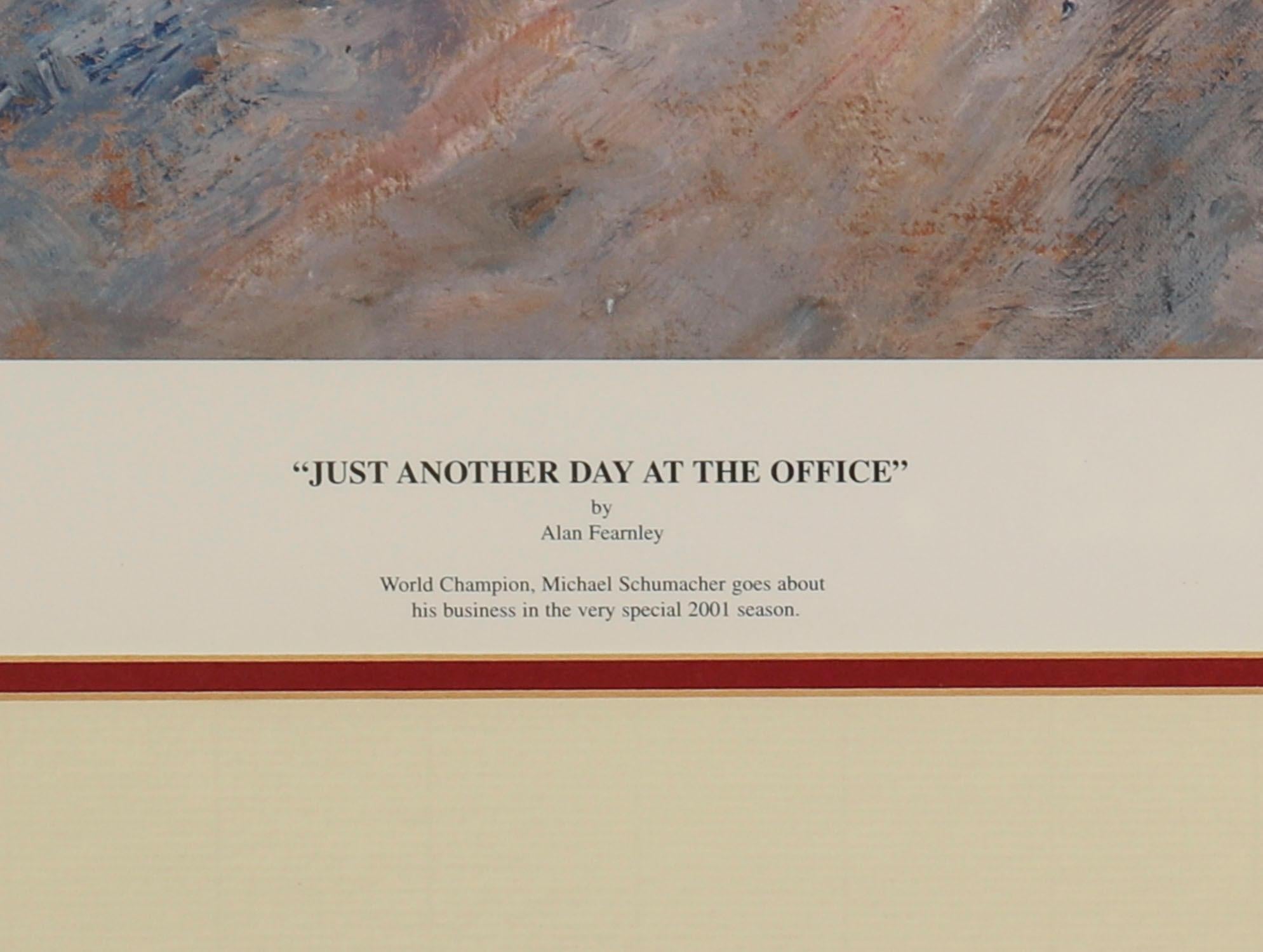 Vintage Print Alan Fearnley 'Just Another Day at The Office' Schumacher 2001 2