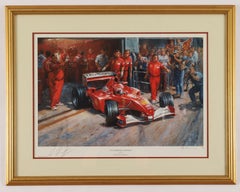 Impresión vintage Alan Fearnley "Un día más en la oficina" Schumacher 2001