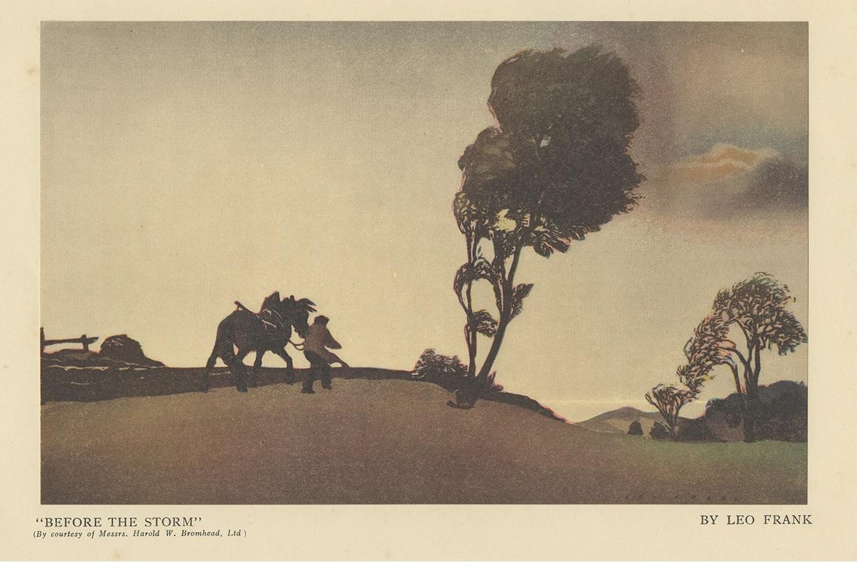 Vieille impression 'Avant la tempête' réalisée d'après Leo Frank:: 1927 Bon état - En vente à Langweer, NL