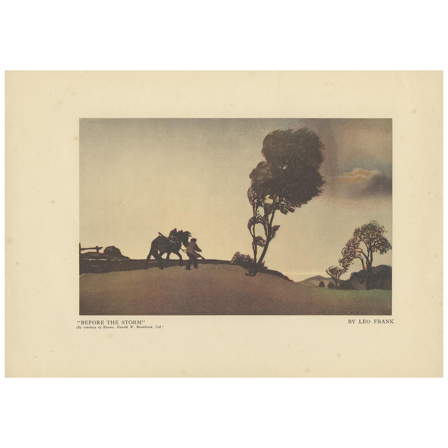 Vintage Print 'Before the Storm' Made after Leo Frank, 1927 For Sale