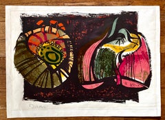 Vintage Print 'Bulbs' on Paper, Mid-Century Modern, 1960s, USA