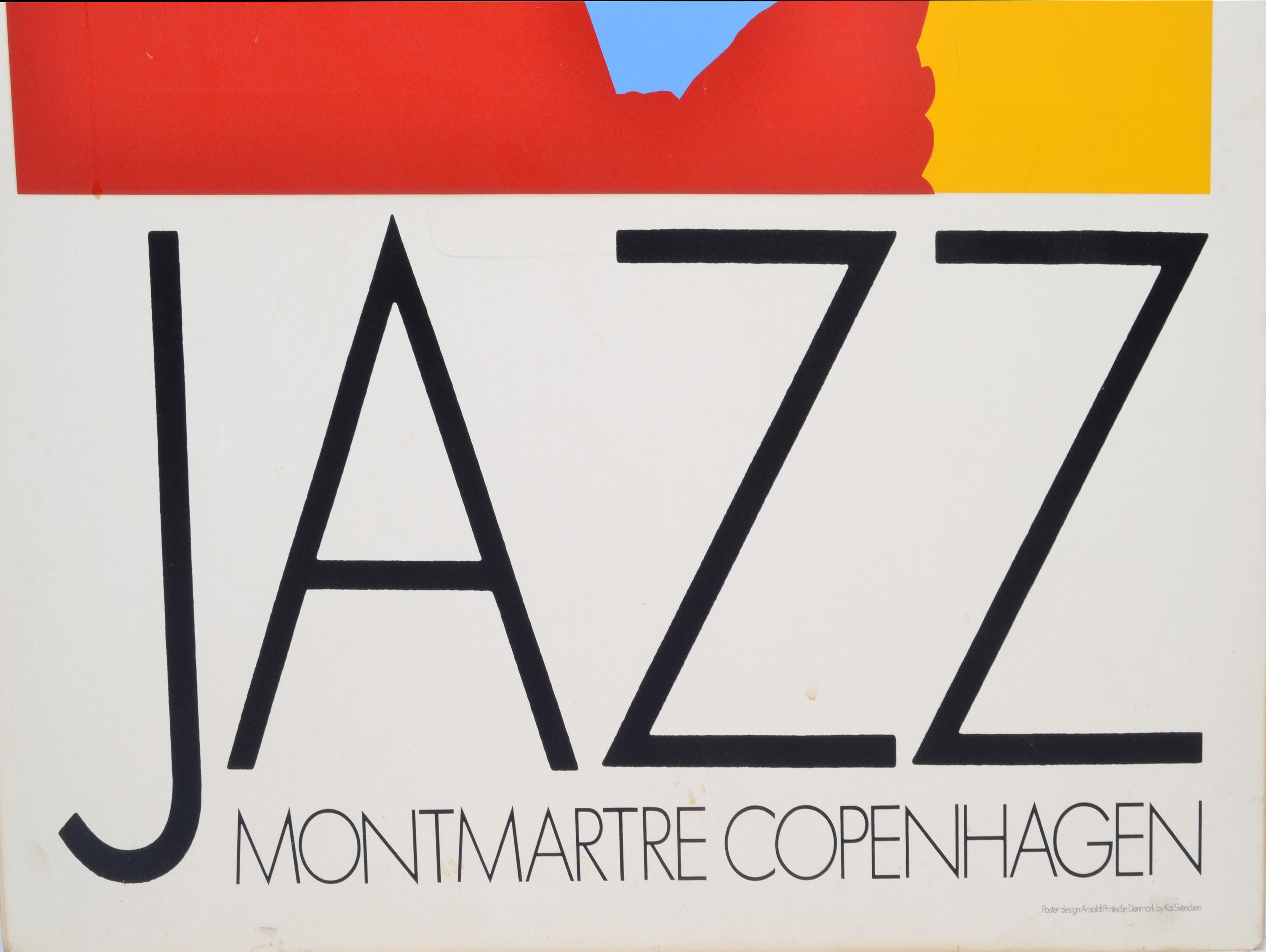 Vintage Print Copenhagen Jazz Montmartre by Per Arnoldi In Good Condition In Miami, FL