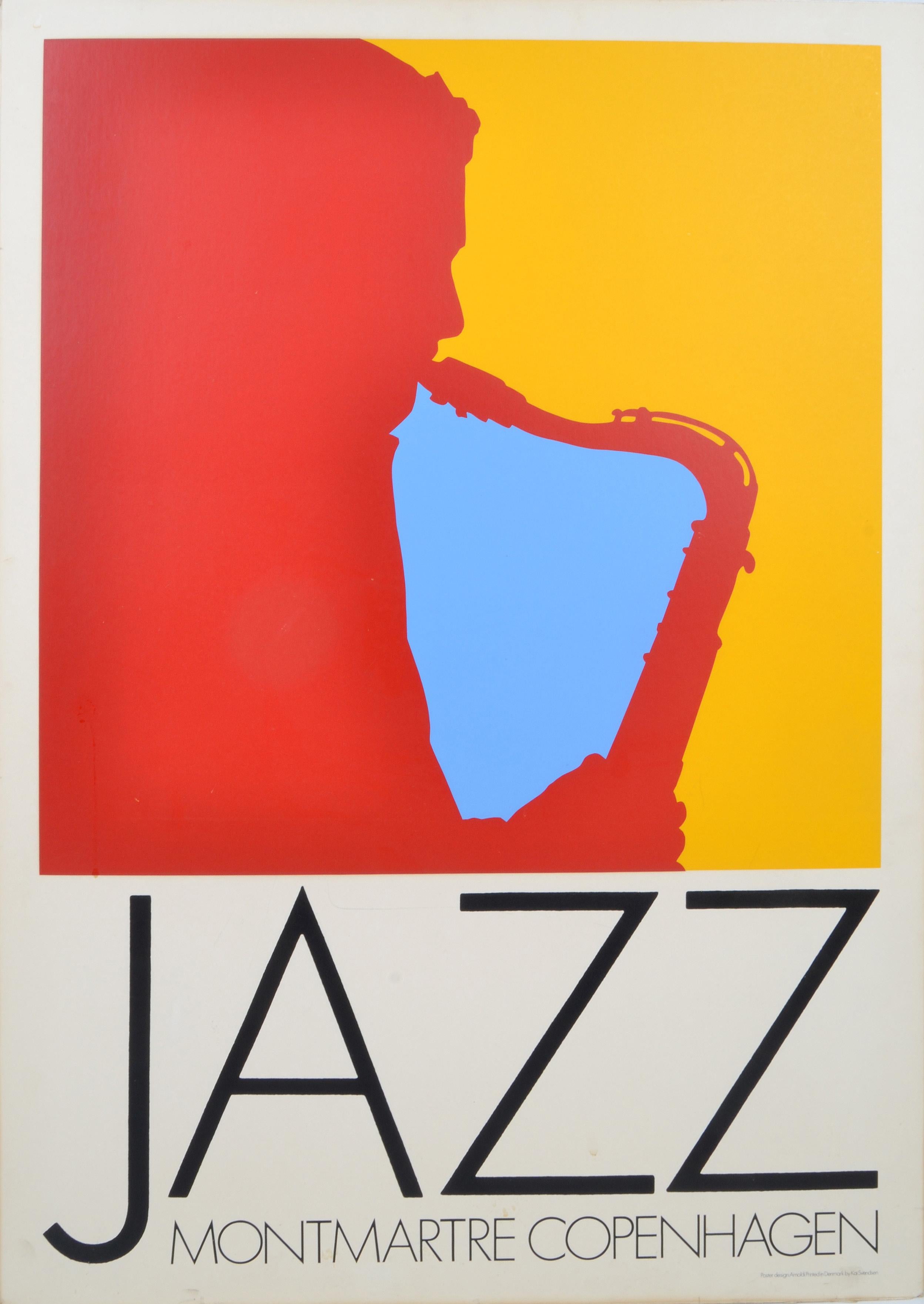20th Century Vintage Print Copenhagen Jazz Montmartre by Per Arnoldi