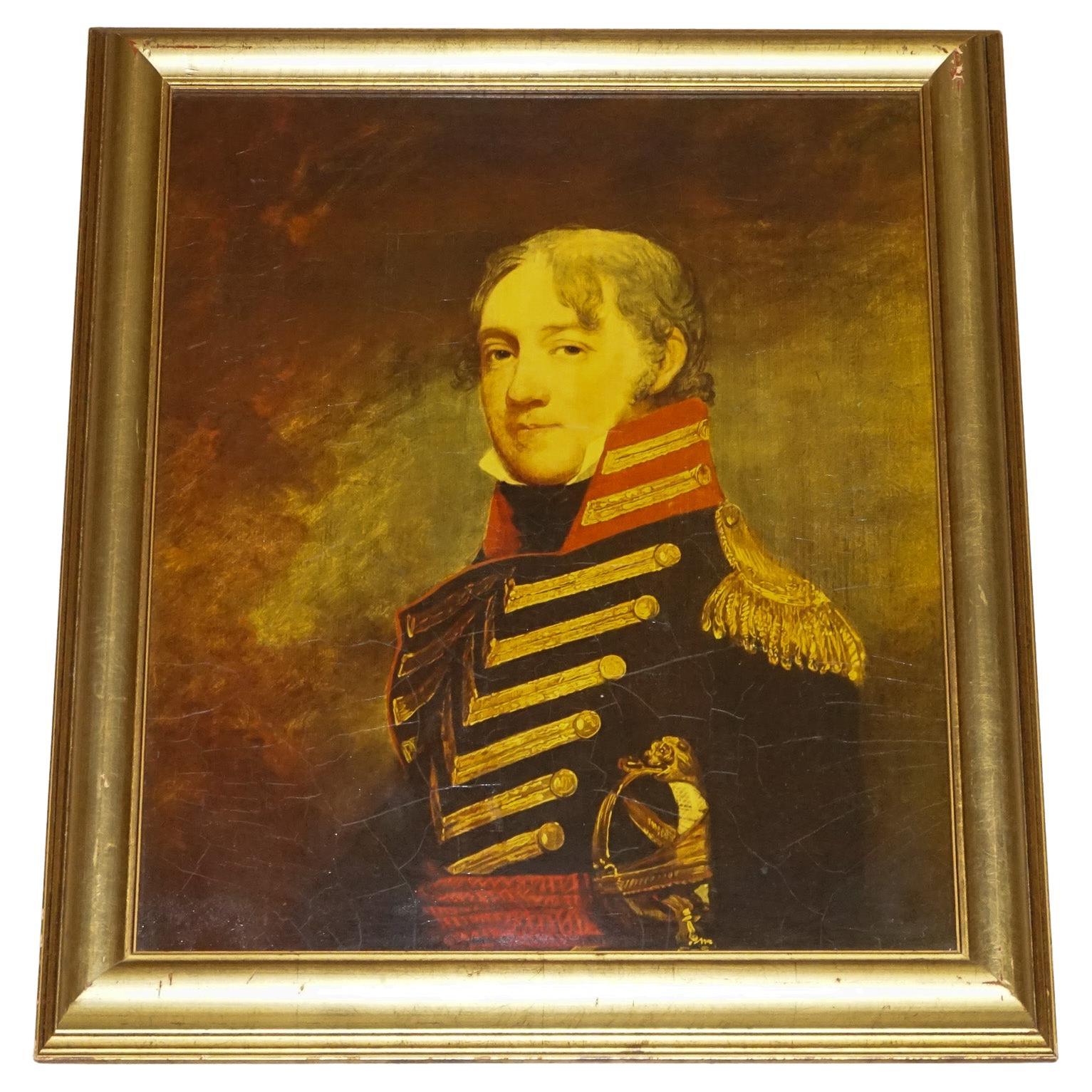 VINTAGE PRINT GILTED FRAME GENERAL JOHN R. FENWICK BY GILBERT STUART 71 x 61 CM