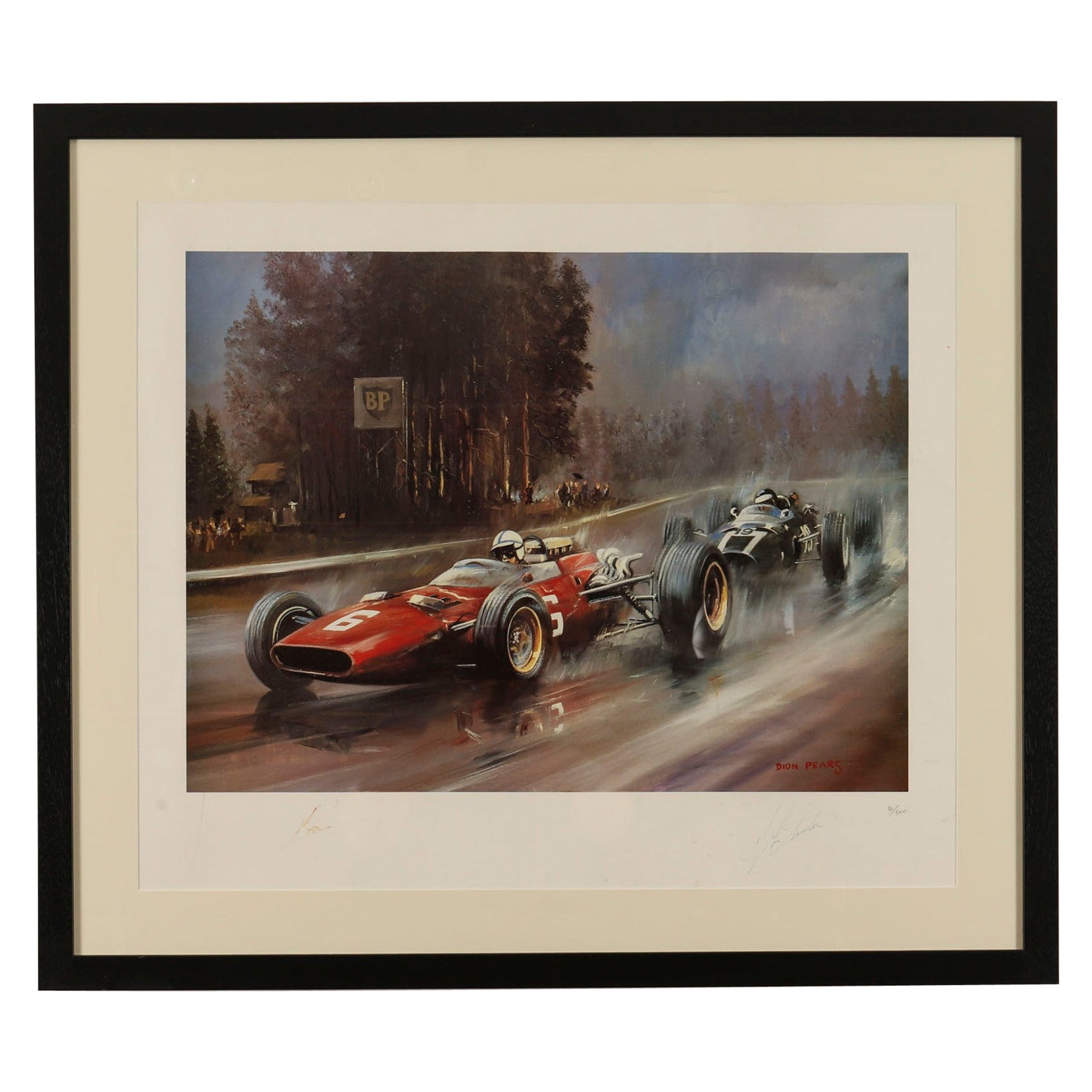 Vintage Print John Surtees Ferrari  Belgischer GP Dion Pears im Angebot
