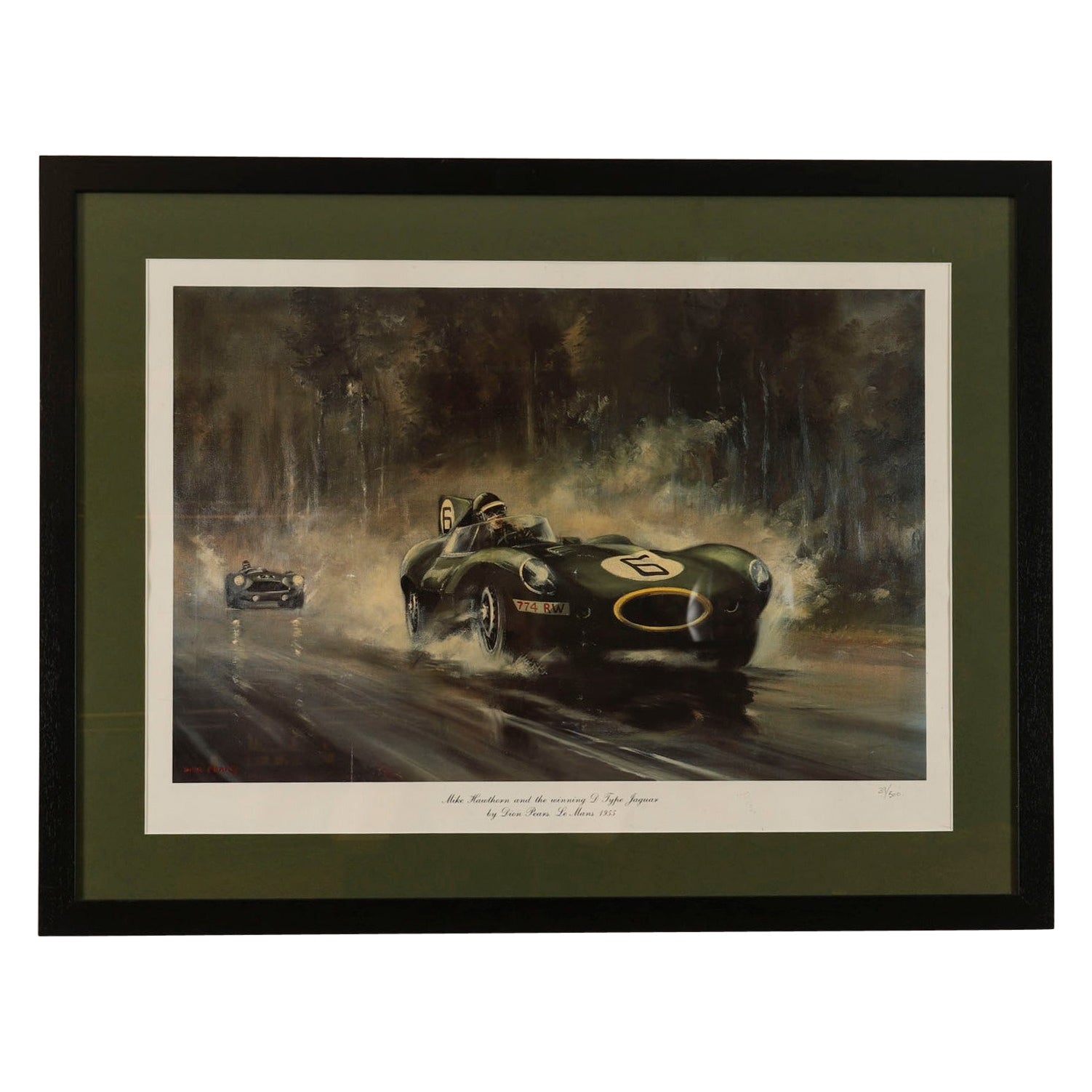 Vintage Print Mike Hawthorn Le Mans von Dion Pears 20. Jahrhundert