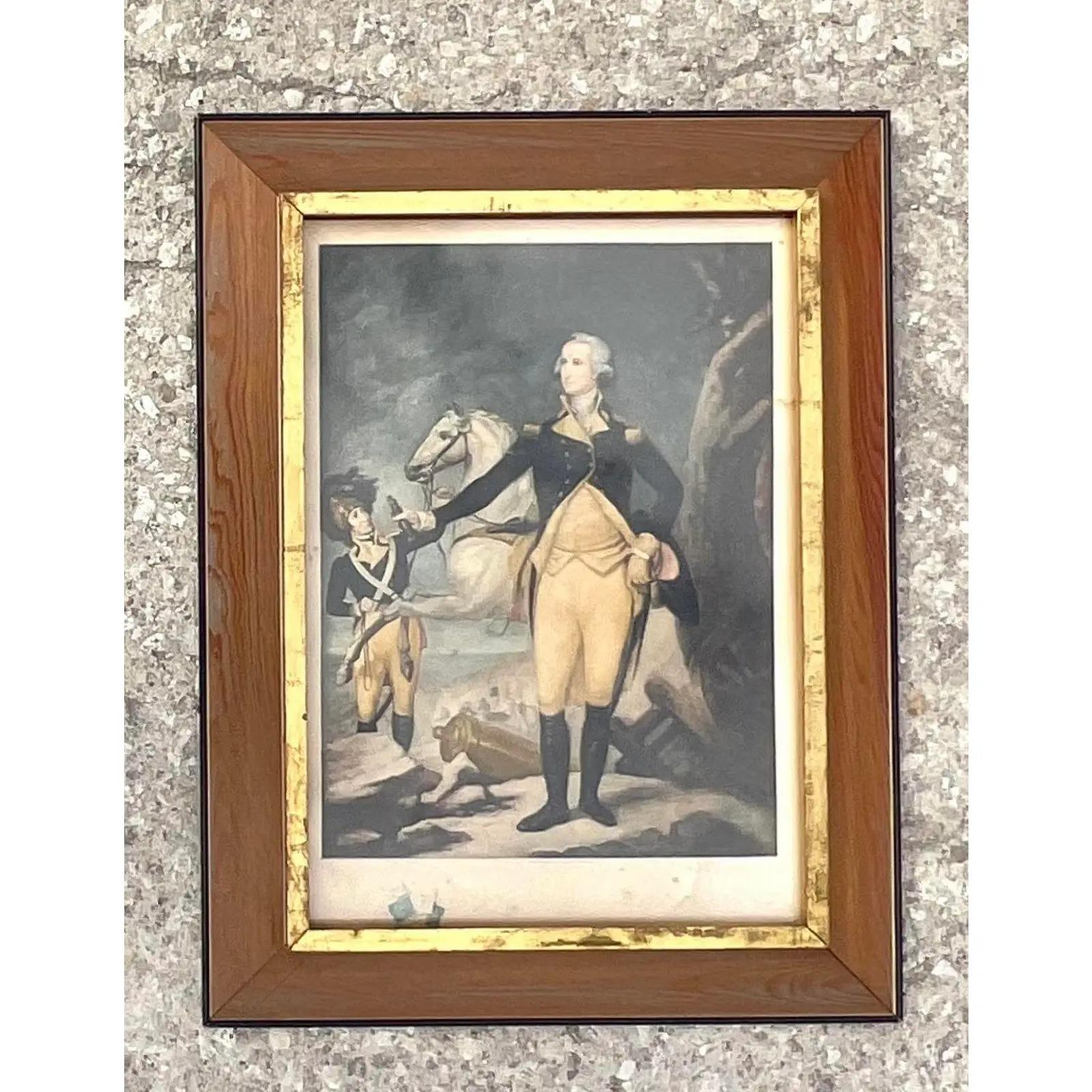 North American Vintage Print of George Washington Before the Battle of Trenton For Sale