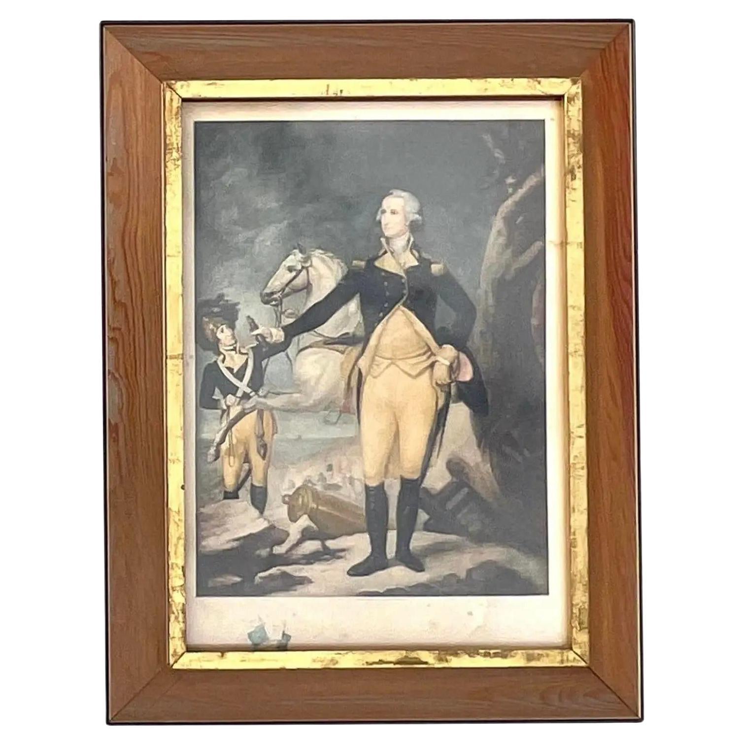 Vintage Print of George Washington Before the Battle of Trenton For Sale