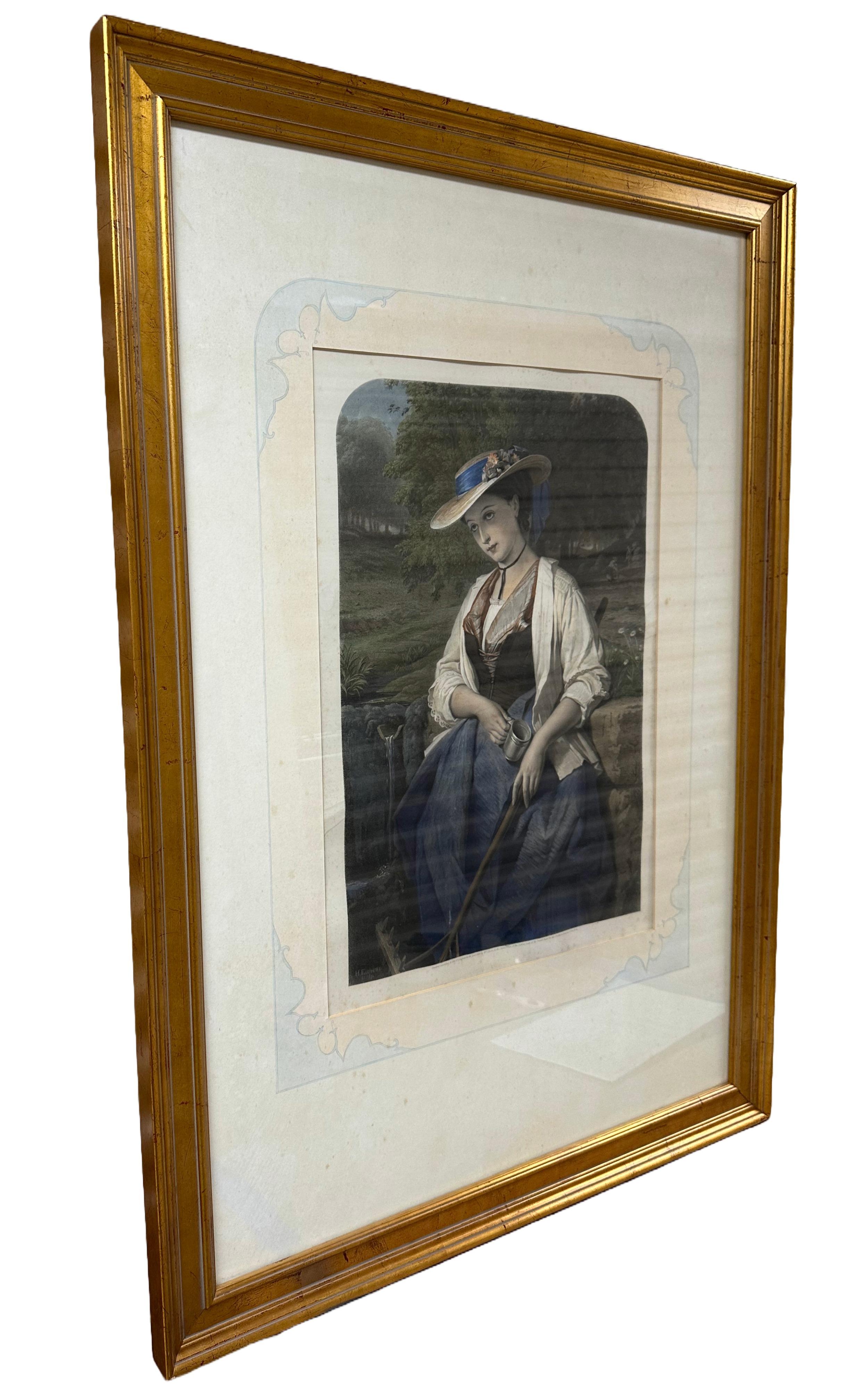 Eine schöne geätzte Vintage-Reproduktion von 