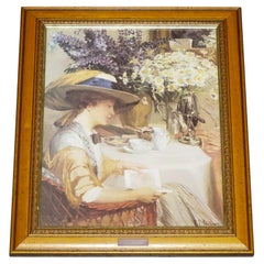 VINTAGE PRINT PAINTING 

SUMMER DAYS

 BY ROBERT STUBNER WOODEN FRAME 63 x 52 CM