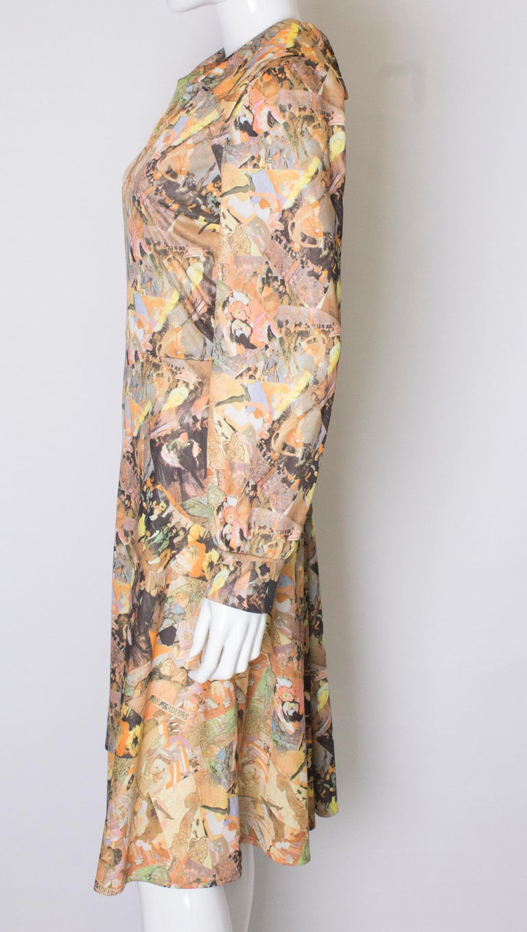 Vintage Print Shirt Dress For Sale at 1stDibs