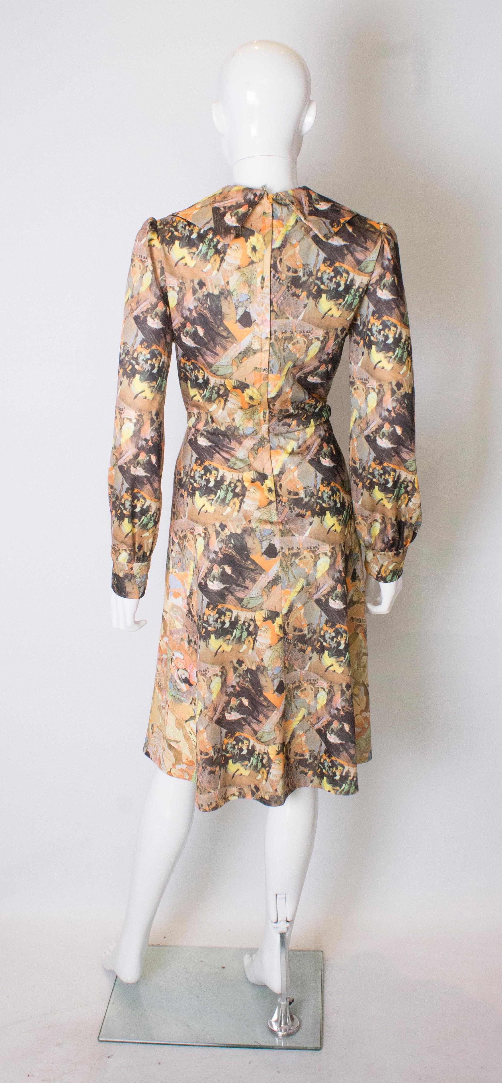 Women's Vintage Print Shirt Dress For Sale