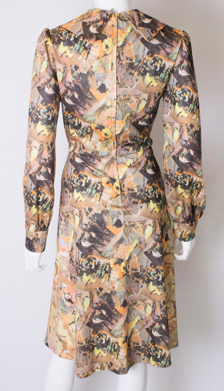 Vintage Print Shirt Dress For Sale at 1stDibs