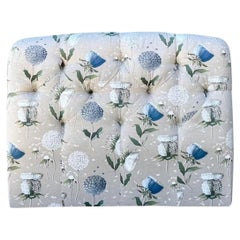 Vintage Printed Flower Upholstered Queen Headboard