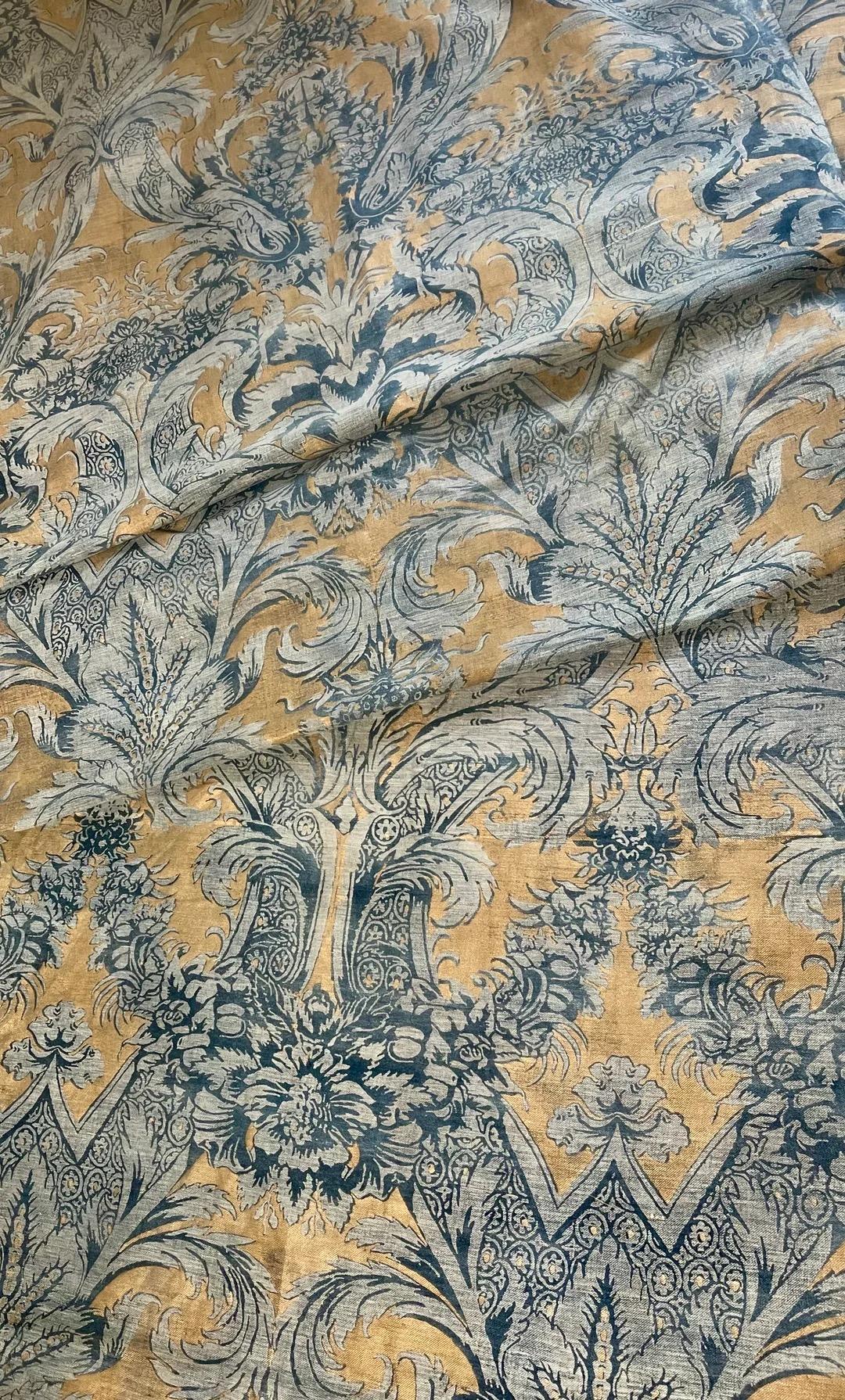 Bedruckter Leinenstoff Vintage (20. Jahrhundert) im Angebot