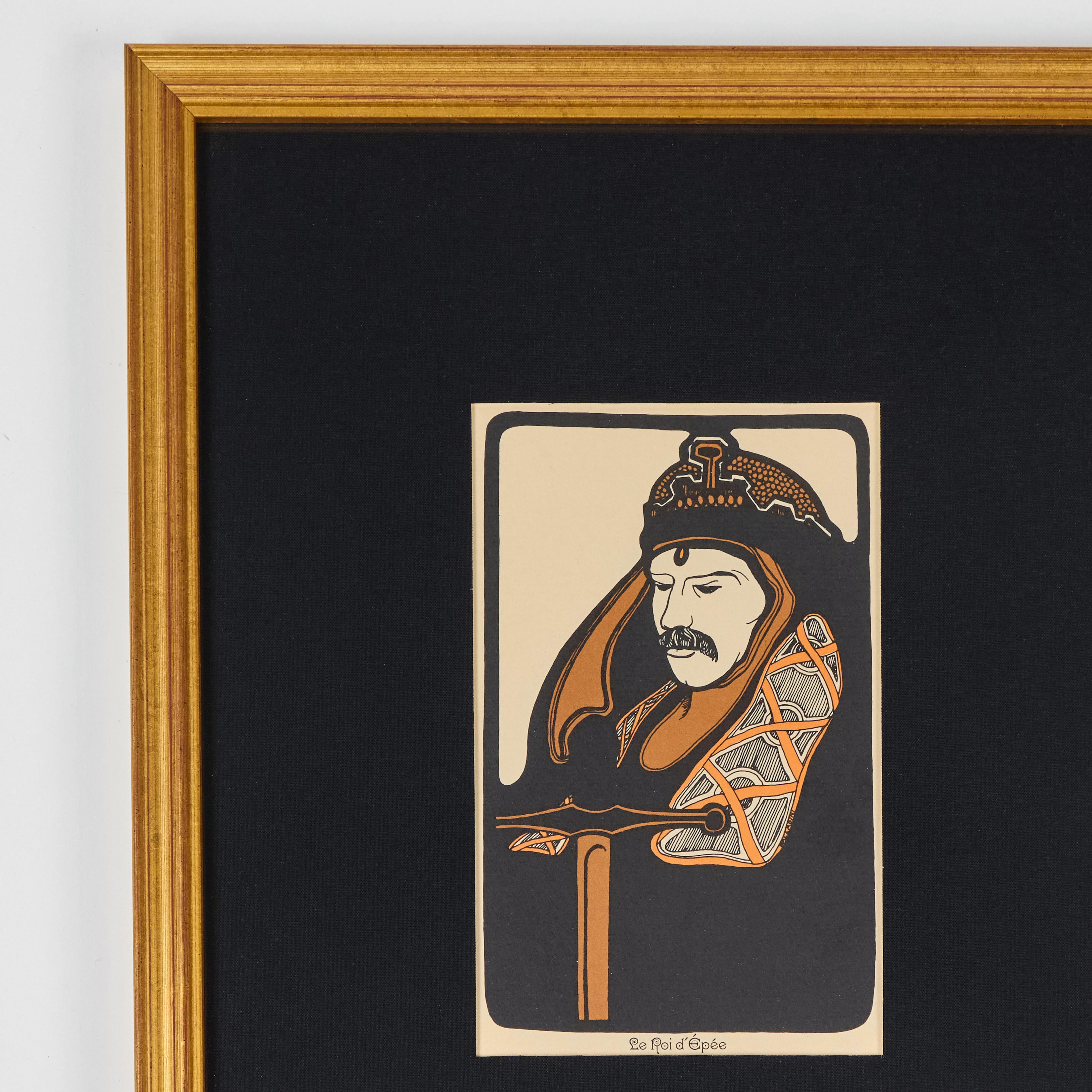 Cartas de Tarot Vintage impresas por David Mario Palladini, c 1967  Le Roi d'Épée Norteamericano en venta