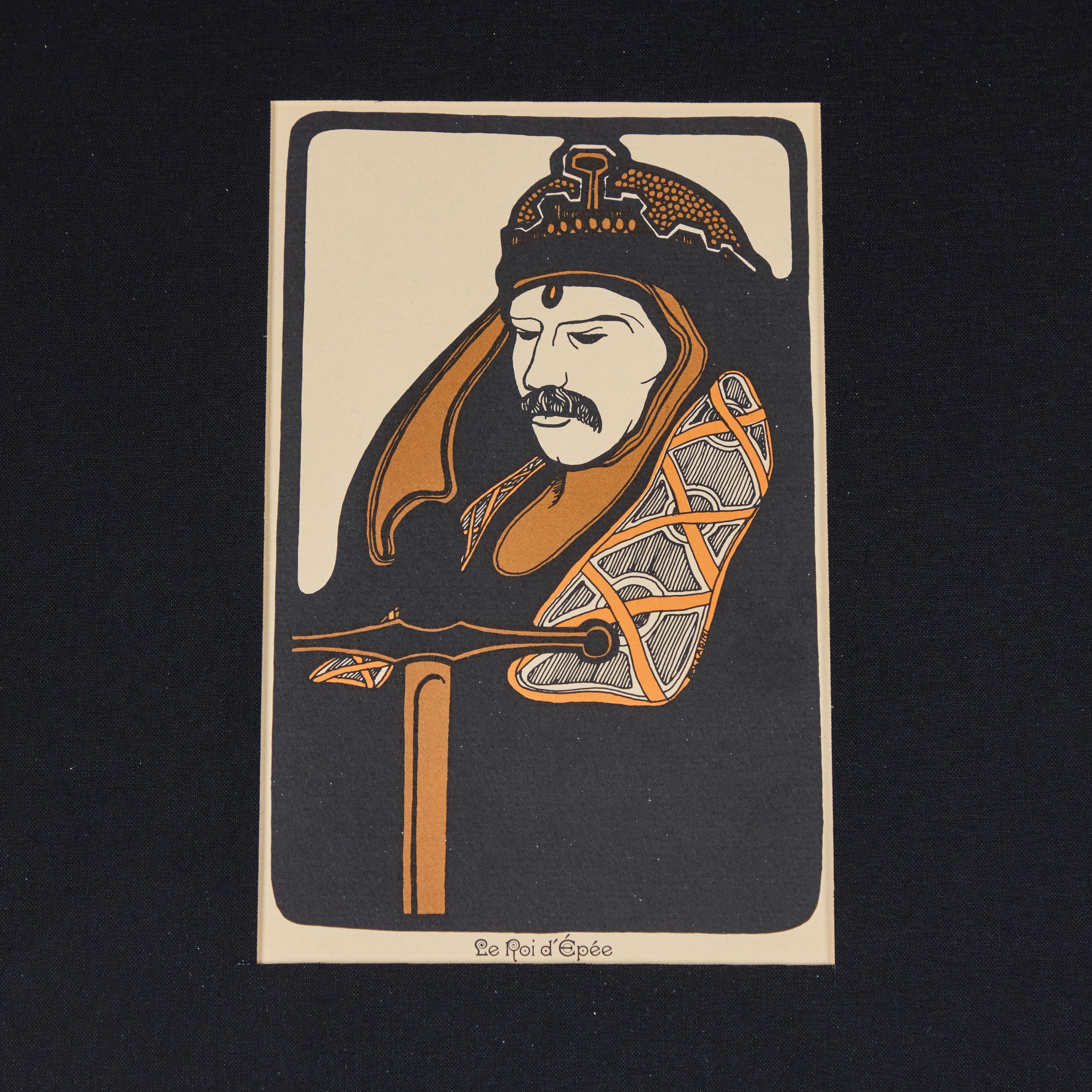 Cartas de Tarot Vintage impresas por David Mario Palladini, c 1967  Le Roi d'Épée en Excelente estado para la venta en Pasadena, CA