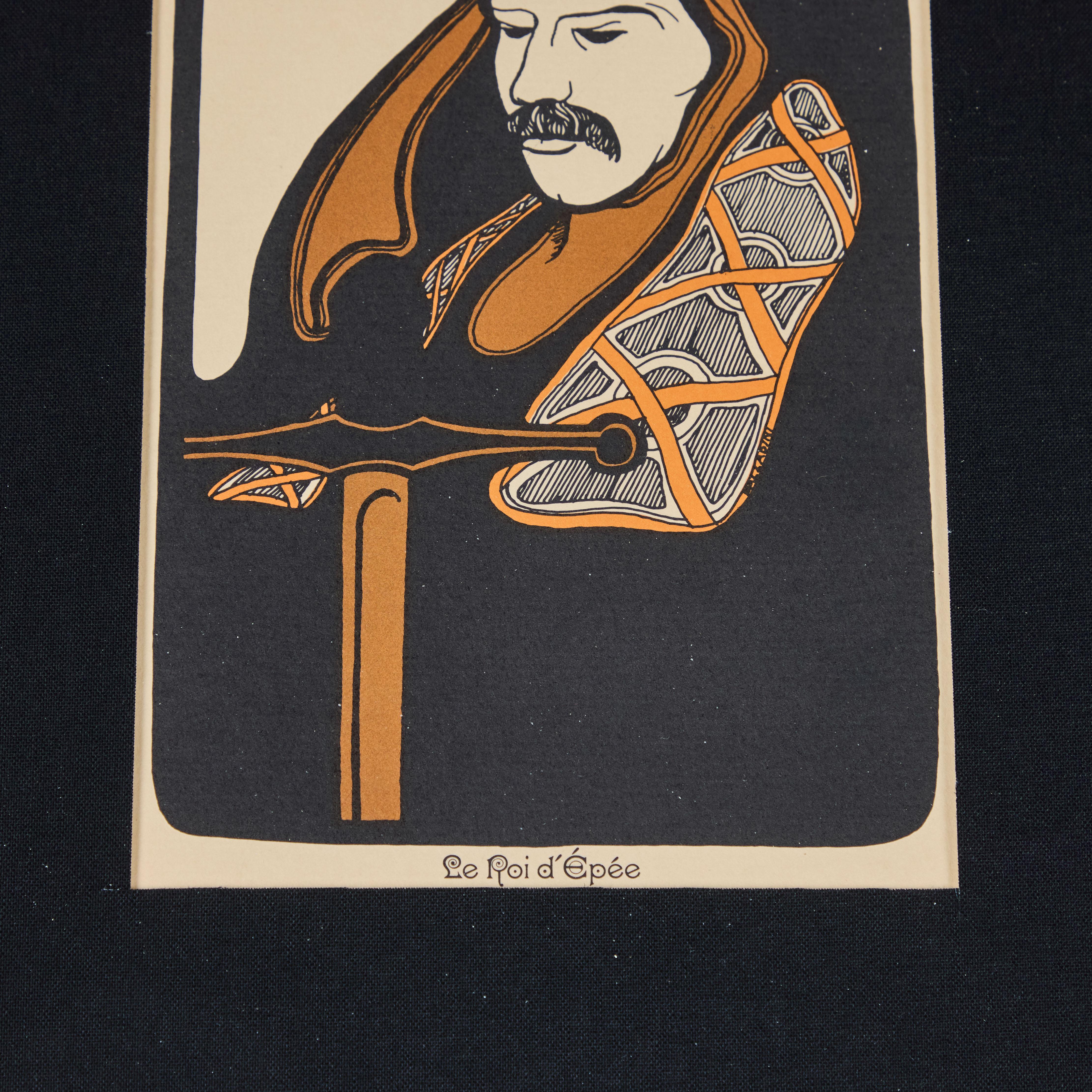 Cartas de Tarot Vintage impresas por David Mario Palladini, c 1967  Le Roi d'Épée mediados del siglo XX en venta