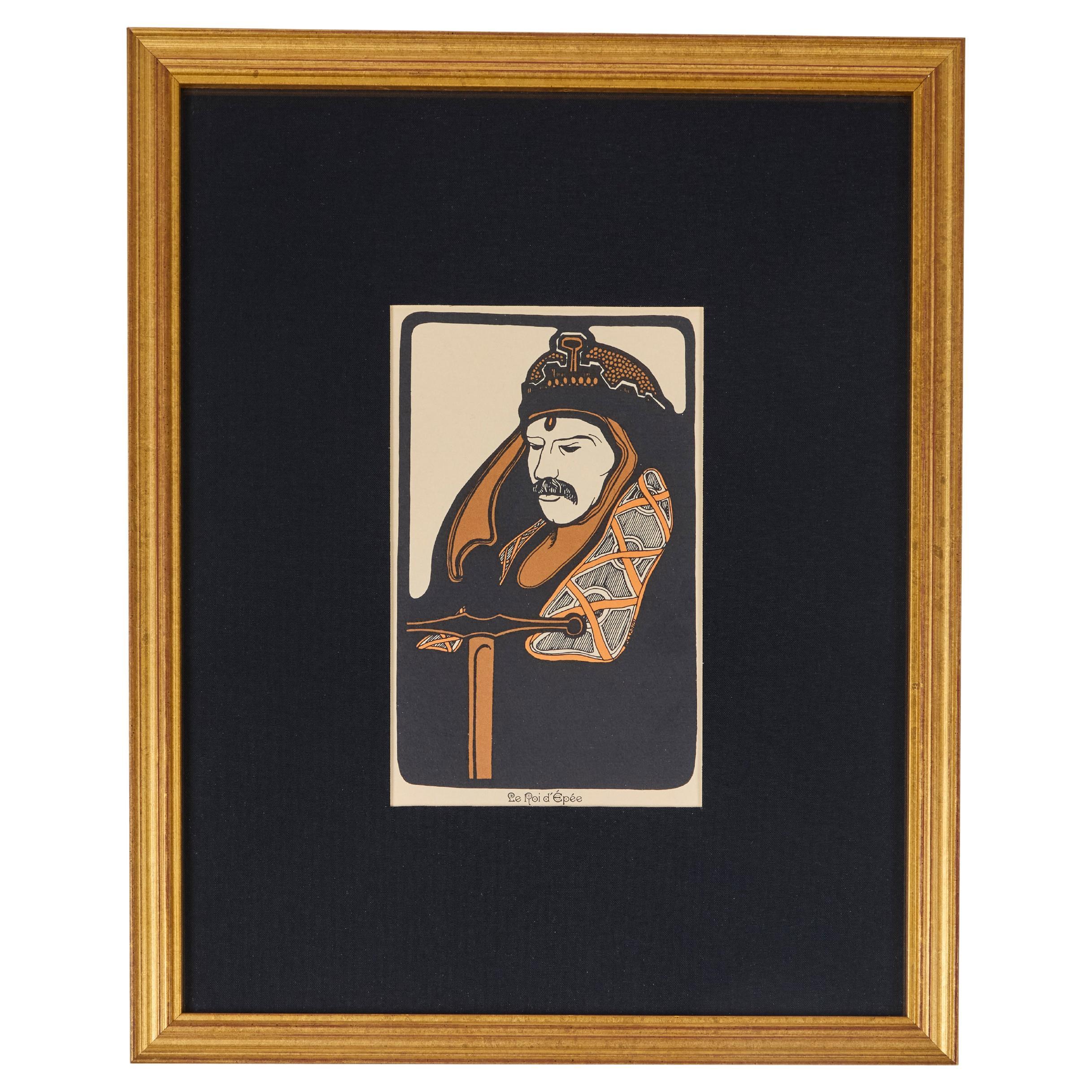 Cartas de Tarot Vintage impresas por David Mario Palladini, c 1967  Le Roi d'Épée en venta