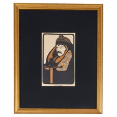 Vintage Printed Tarot Card by David Mario Palladini, c 1967  Le Roi d’Épée