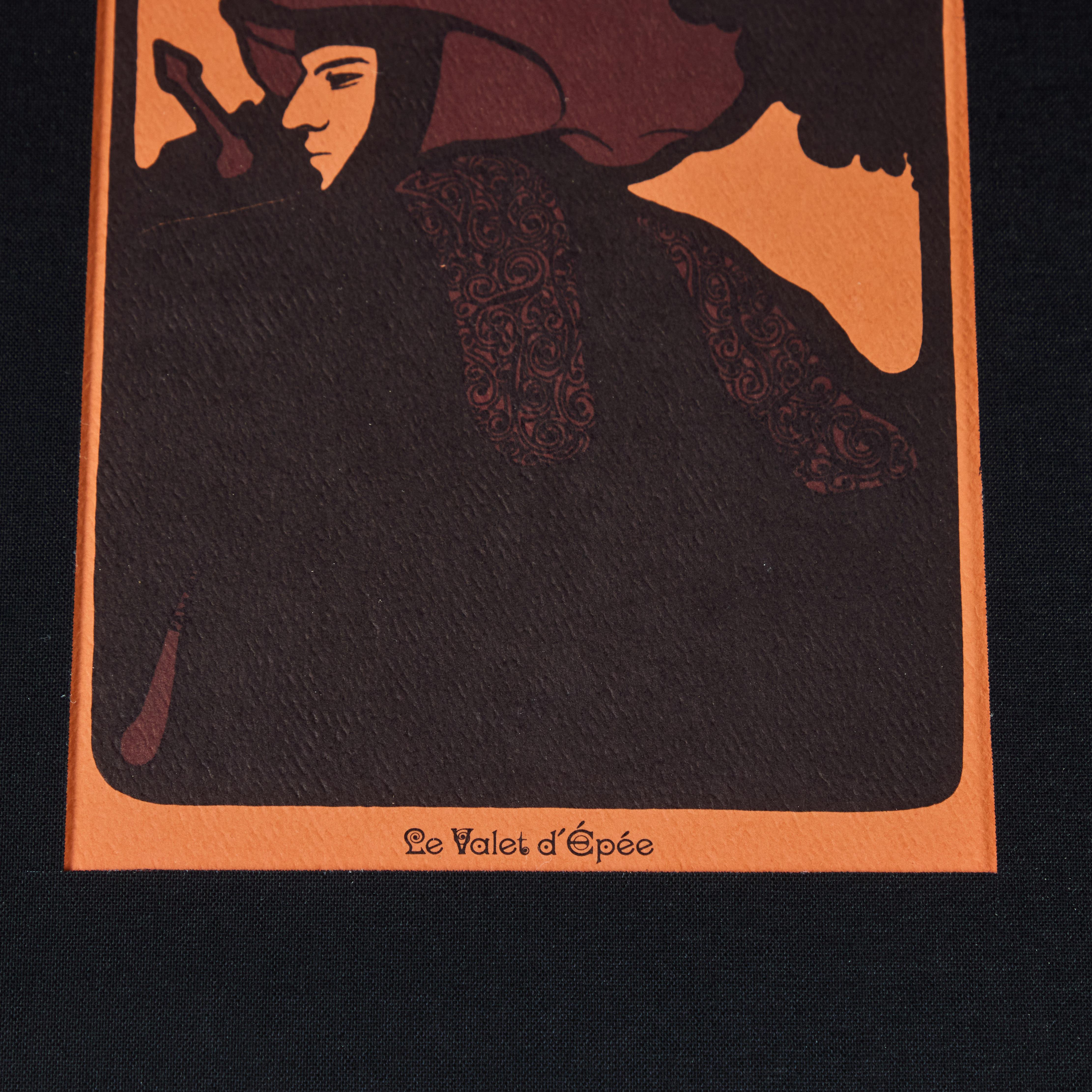 Vintage gedruckte Tarotkarte von David Mario Palladini, um 1967  Le Valet d'Épée im Angebot 5