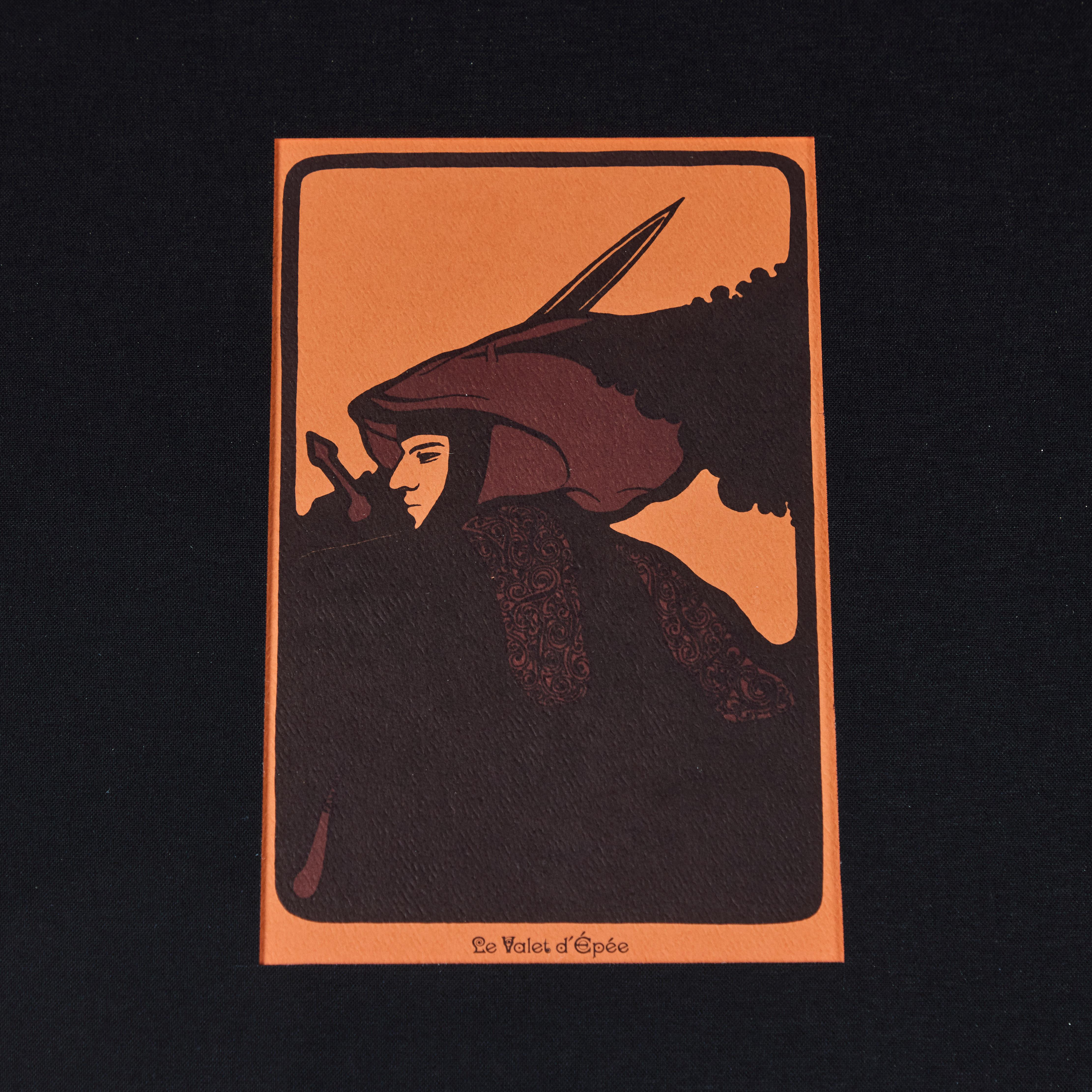 Vintage gedruckte Tarotkarte von David Mario Palladini, um 1967  Le Valet d'Épée im Angebot 1