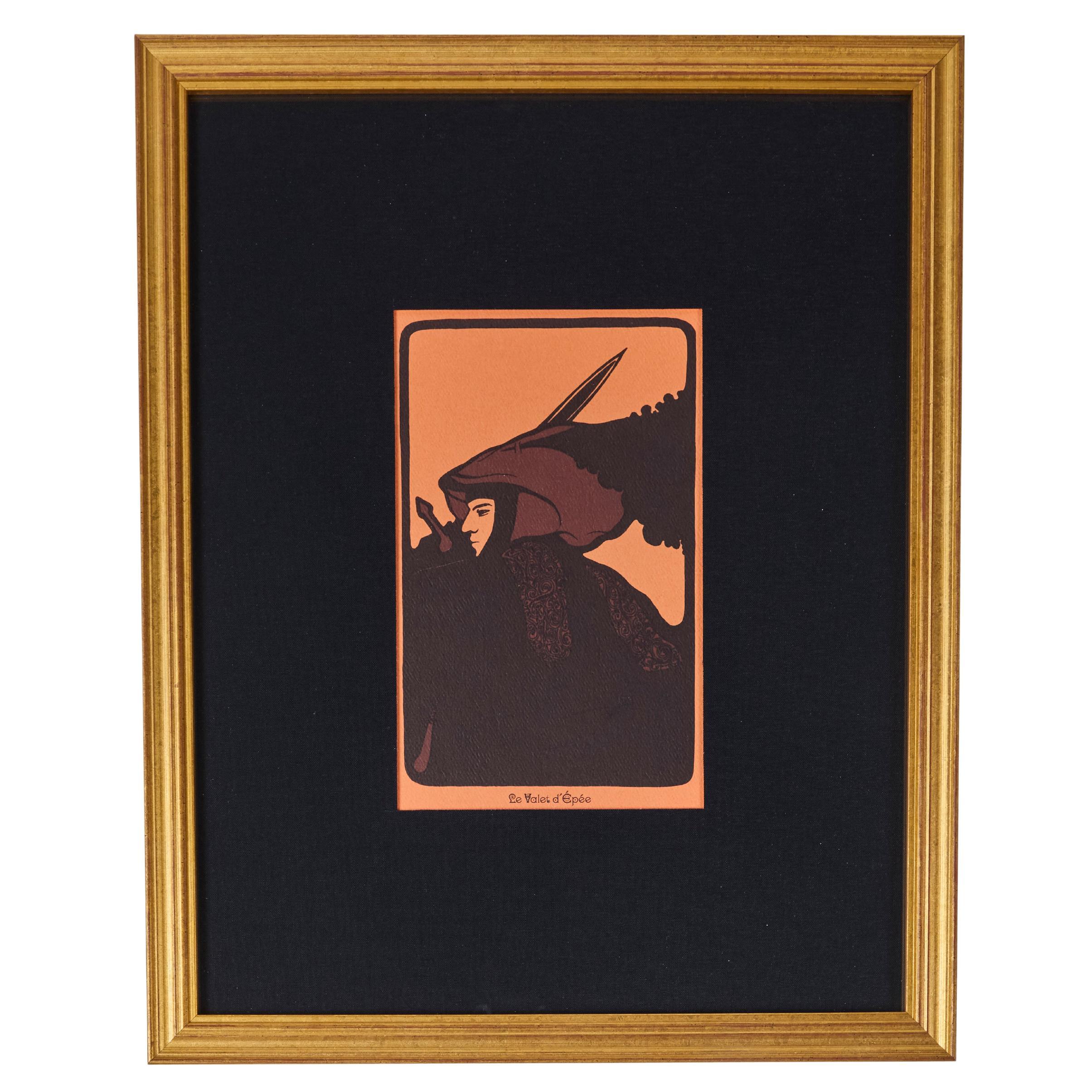 Cartas de Tarot Vintage impresas por David Mario Palladini, c 1967  Le Valet d'Épée