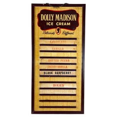 Vintage Printed Tin Dolly Madison Ice Cream Flavor Board