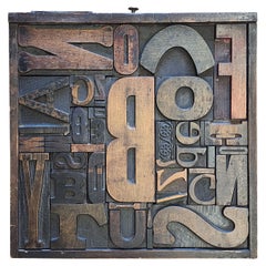 Vintage Printing Block Collage Wall Hanging